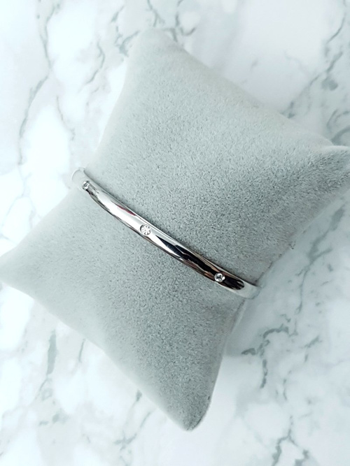 Damska Bransoleta Stalowa Z Cyrkoniami Srebrna Ursa