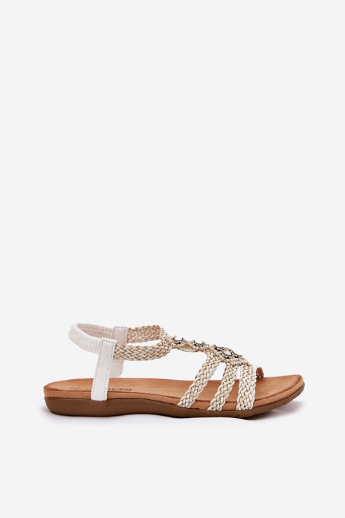 Sandały Damski Płaskie Z Plecionymi Paskami Artiker 56C1323 Biale