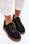 Zamszowe Sneakersy Damskie Big Star RR274851 HI-POLY SYSTEM Czarne