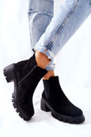 Ocieplane Botki Na Obcasie Czarne Madge