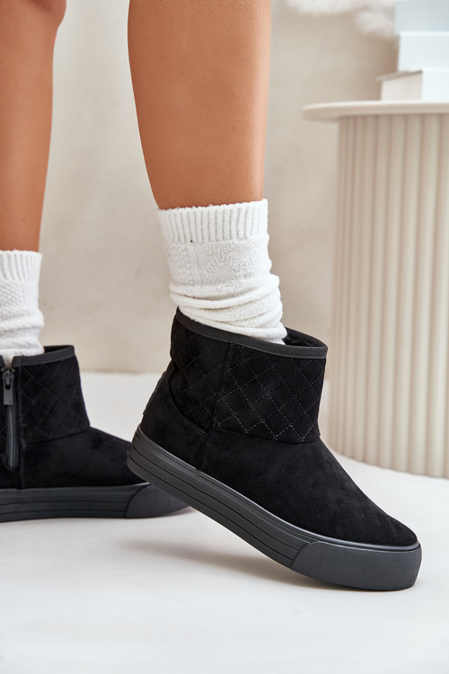 Botki Śniegowce Na Zamek Ocieplane Futerkiem Big Star OO274A522 Czarne