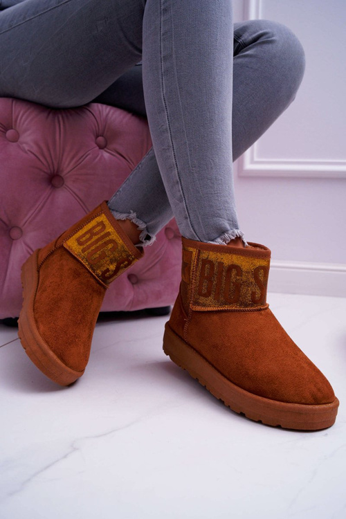 Damskie Botki Śniegowce Ocieplane Brązowe Big Star EE274259