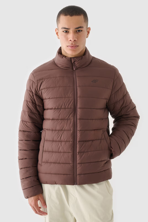 Kurtka Puchowa Męska Z Syntetycznym Wypełnieniem 4F 4FWAW24TDJAM483-80S Brązowa