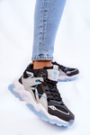 Damskie Buty Sportowe Na Masywnej Platformie Big Star KK274386 Czarno-Szare