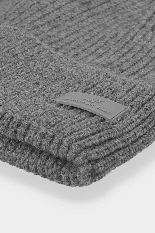 Czapka Męska Zimowa Z Logo 4F 4FAW23ACAPM311-25M Szara