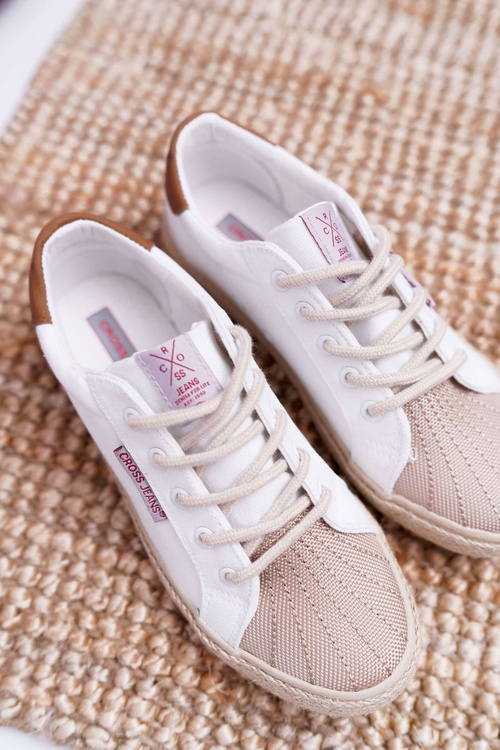 Trampki Damskie Cross Jeans Białe DD2R4095