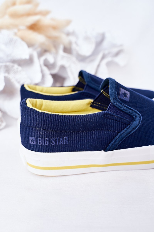 Dziecięce Wsuwane Tenisówki Slip-On Big Star HH374011 Granatowe