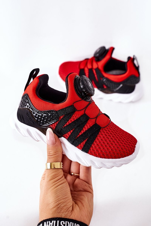 Dziecięce Sportowe Buty Z Pokrętłem ABCKIDS Czerwone