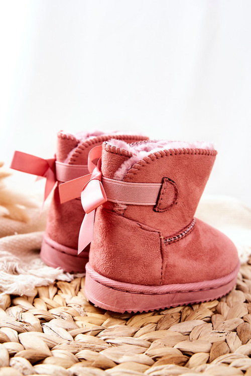 Dziecięce Ocieplane Botki Śniegowce Różowe Funky