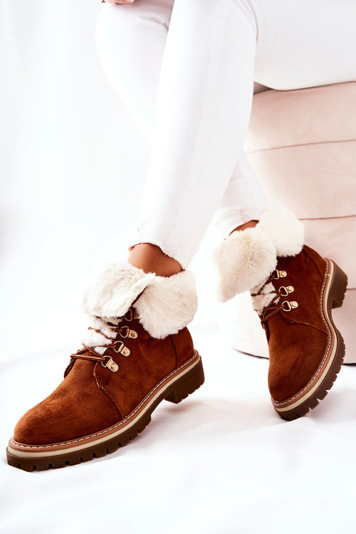 Botki Trapery Ocieplane Camel Nelby