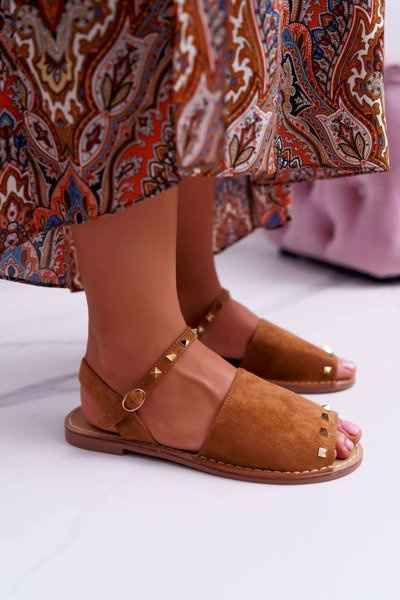 Damskie Sandały Lu Boo Zamszowe Camel Silena