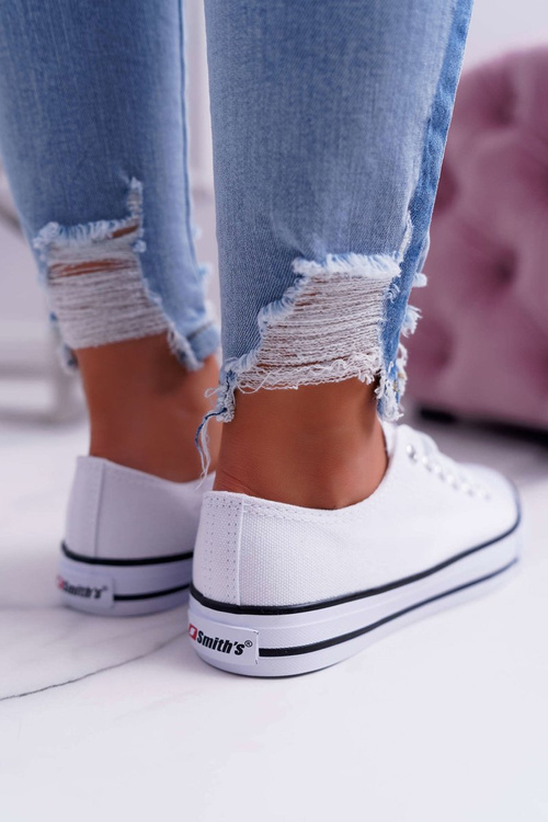 Trampki Damskie Niskie Smith's Białe