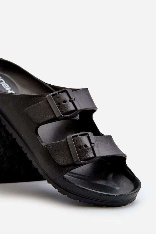 Klapki Męskie Lekkie Piankowe Z Klamrami Czarne Avatara