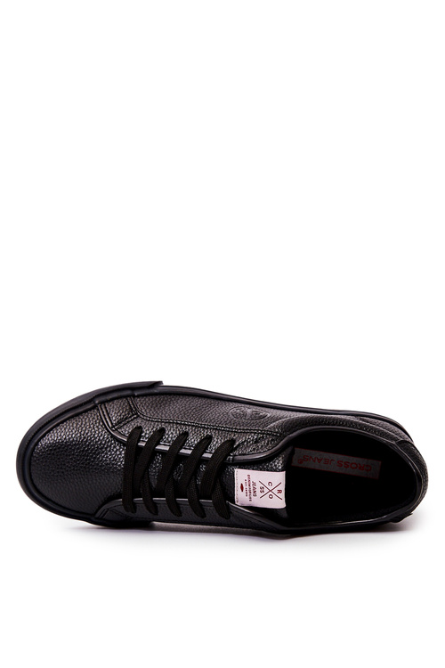 Męskie Skórzane Trampki Cross Jeans JJ1R4022C Czarne