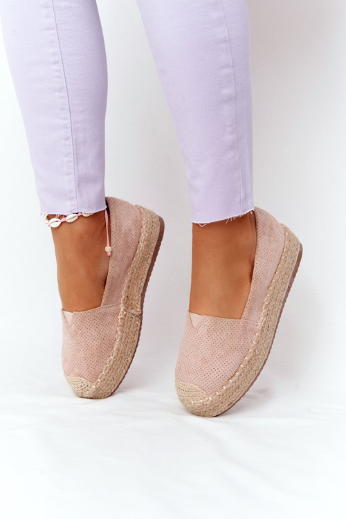 Espadryle Na Słomkowej Platformie Beżowe Highway