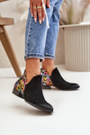 Skórzane Botki Maciejka Z Wycięciami 04091-77 Czarne