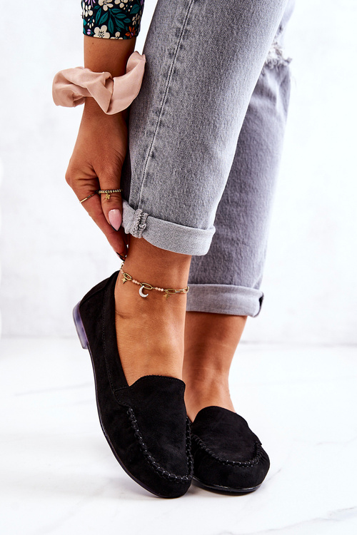 Zamszowe Mokasyny Sergio Leone MK722 Czarne