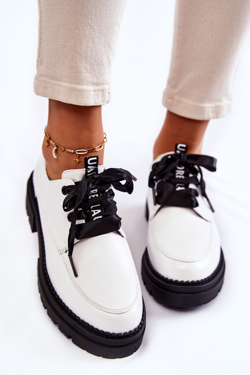 Damskie Skórzane Półbuty La.Fi 210004W-PU Białe