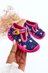 Buty Papcie Dziewczęce Befado 110P471 Różowo-Granatowe
