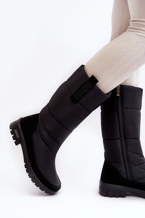 Damskie Ocieplane Śniegowce Progress PROGJ-22-136 Czarne