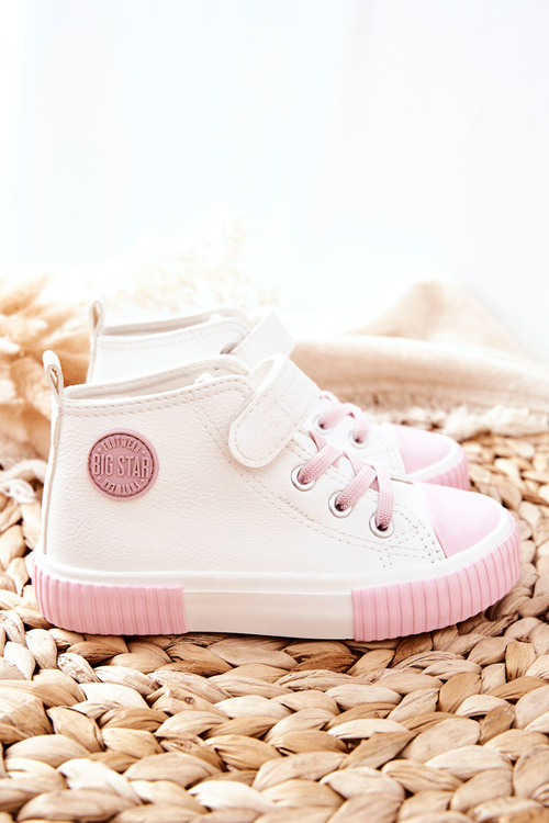 Dziecięce Wysokie Trampki Na Rzepy BIG STAR II374014 Białe