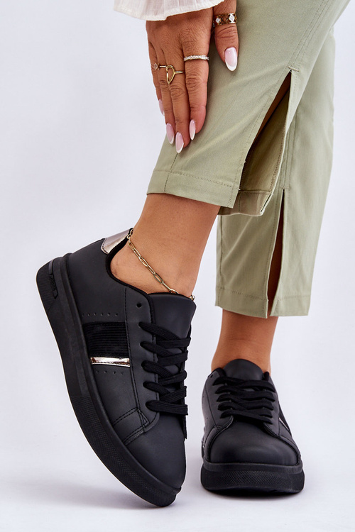 Damskie Sportowe Buty Na Platformie Czarne Soris
