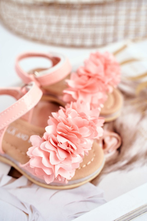 Dziecięce Sandałki Na Rzep Świecące Różowe Milena