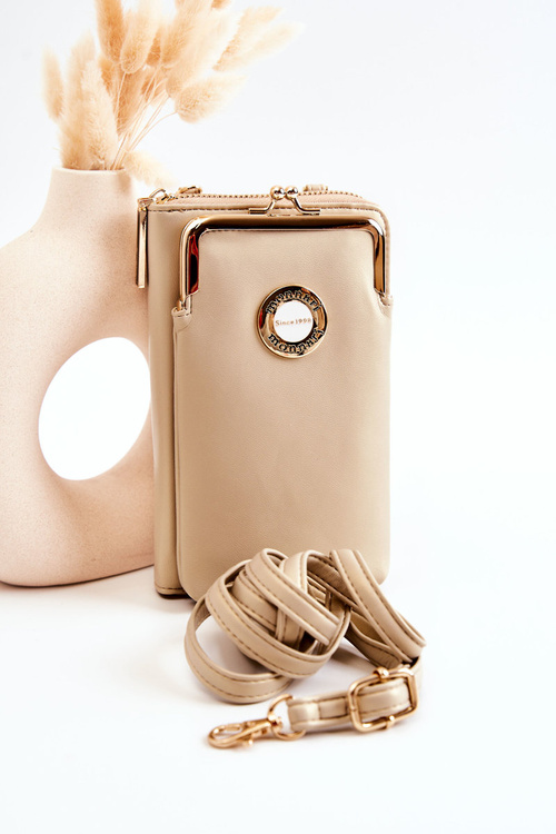 Elegancka Torebka Portfel 2w1 Monnari ETUA050-023 Beżowo-Złota