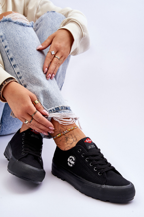 Niskie Damskie Trampki Na Platformie Lee Cooper LCW-23-44-1652L Czarne