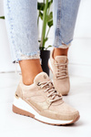 Sneakersy Na Koturnie Beżowe Temida