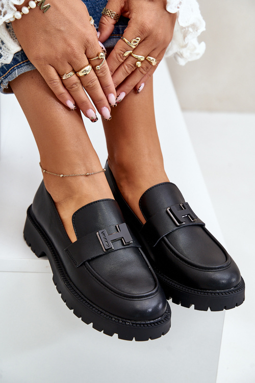 Mokasyny Damskie Eko Skórzane Vinceza 62187 Czarne