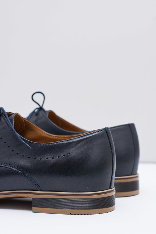 Eleganckie Męskie Wizytowe Granatowe Półbuty Damoste