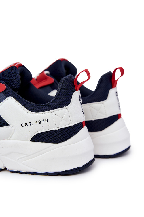 Męskie Sportowe Buty Sneakersy Big Star JJ174399 Biało-Granatowe