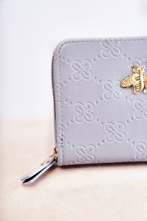 Damski Mały Portfel Z Ozdobą Jasnoniebieski Sanchos