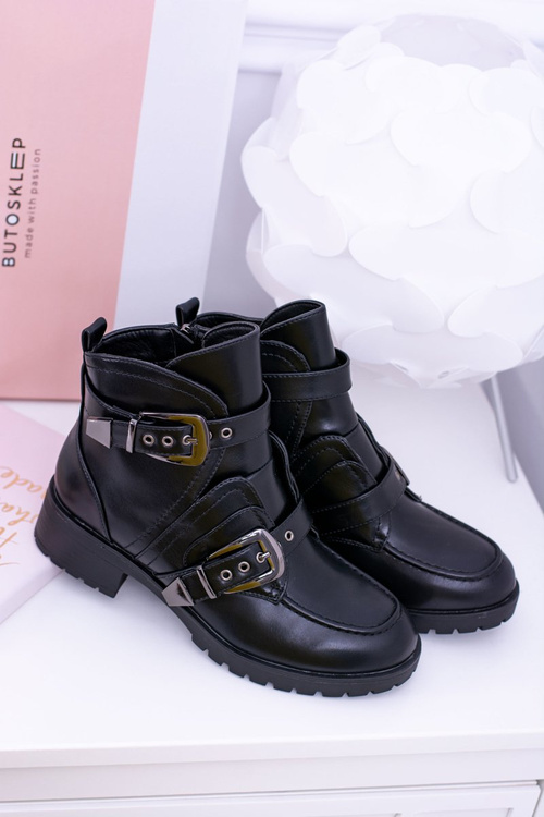 Damskie Botki Z Klamrami Ocieplane Skadi