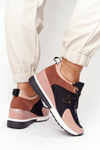 Sneakersy Na Koturnie Vinceza 10590 Czarno-Różowe