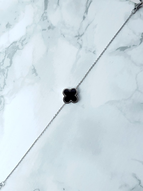 Damska Bransoleta Na Łańcuszku Kwiatek Srebrna Selene