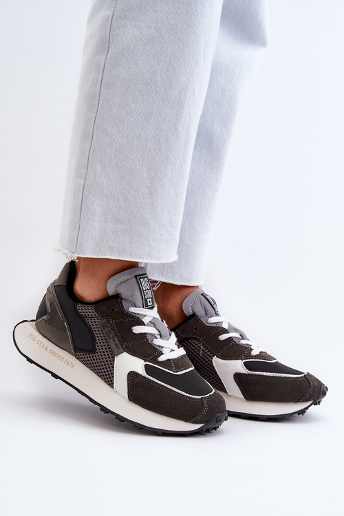 Sneakersy Damskie Na Platformie Memory Foam System Big Star NN274683 Czarne