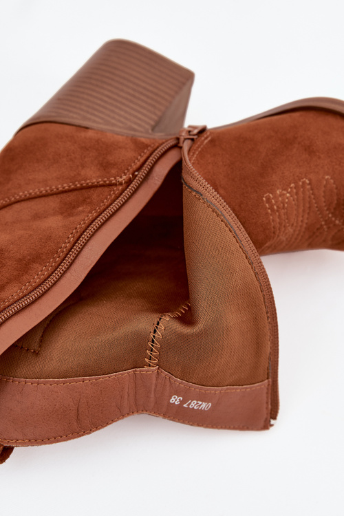 Botki Kowbojki Damskie Na Słupku Camel Jessa