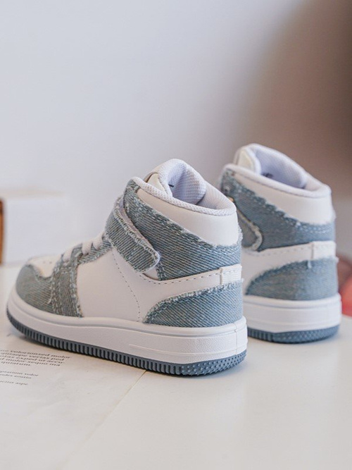 Dziecięce Buty Sportowe Jeansowe Biało-Niebieskie Milara