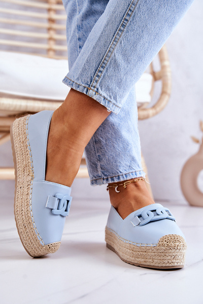 Klasyczne Espadryle Na Platformie Niebieskie Julianne
