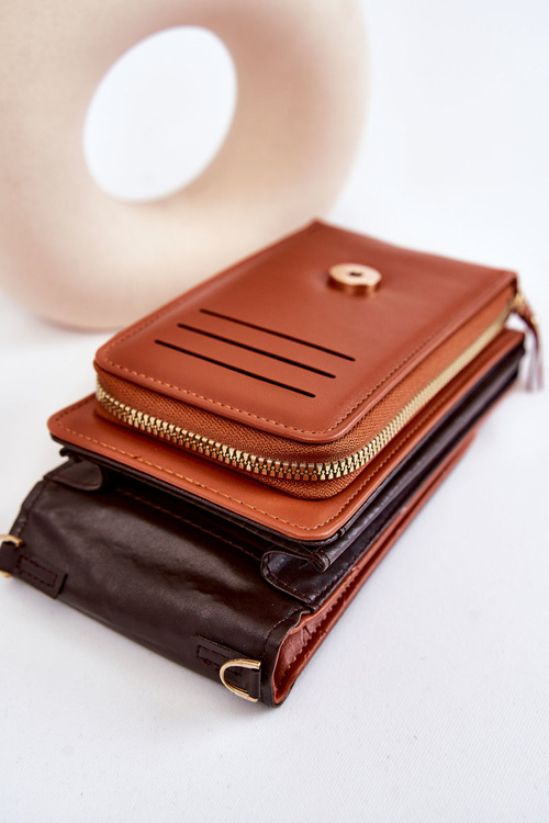 Modna Torebka Portfel 2w1 Z Tłoczeniem Brązowa Savano