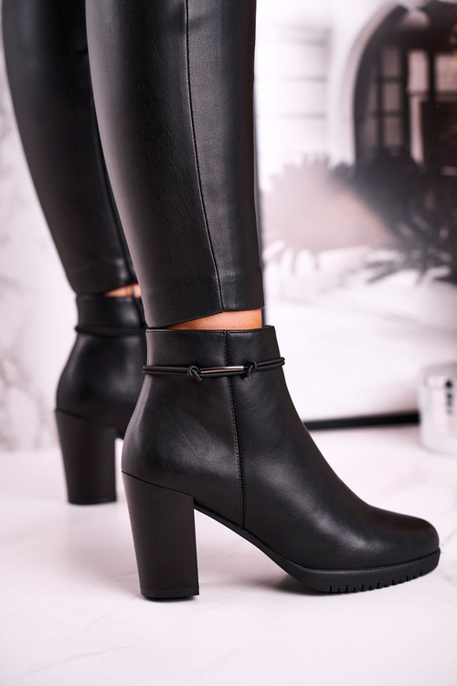 Botki Na Słupku Ocieplane Sergio Leone Czarne BT306