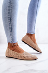 Ażurowe Damskie Baleriny Wsuwane Beżowe Rosario