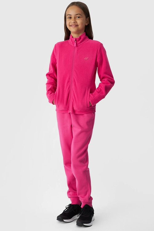 Dziewczęcy Polar Ze Stójką Slim 4F 4FJWMM00TFLEF261-55S Fuksja