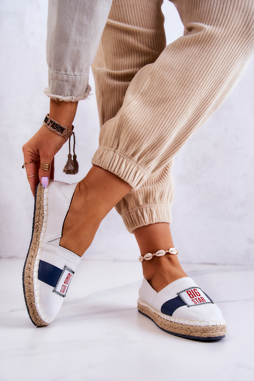 Damskie Espadryle Wsuwane Big Star JJ274964 Biało-Granatowe