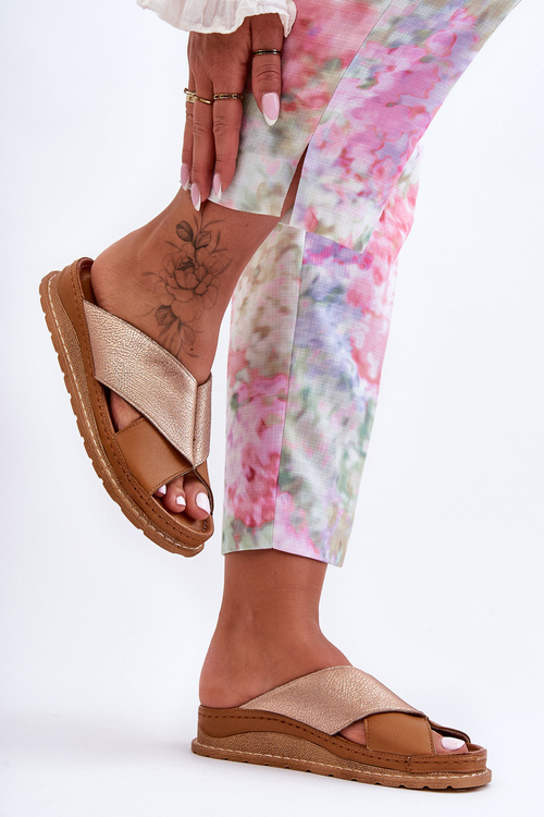 Skórzane Profilowane Klapki Maciejka 04986-29 Brązowe