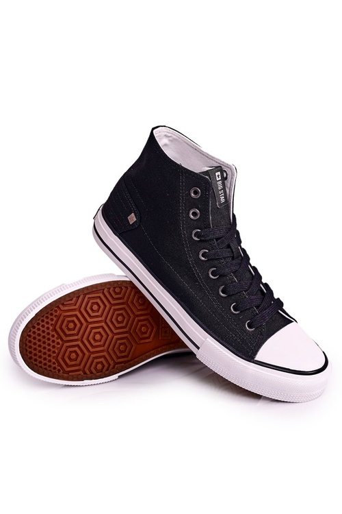Męskie Klasyczne Wysokie Trampki BIG STAR DD174249 Czarne