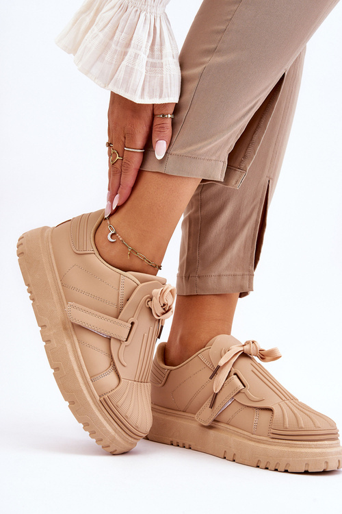 Damskie Modne Sportowe Buty Beżowe Genesis