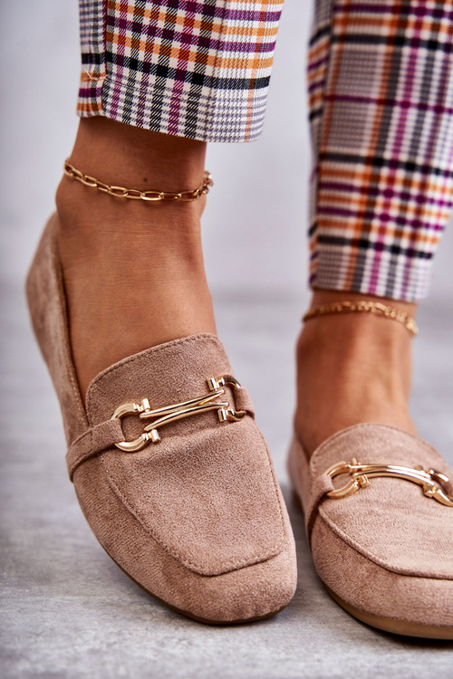 Zamszowe Klasyczne Mokasyny Ciemnobeżowe Roddie